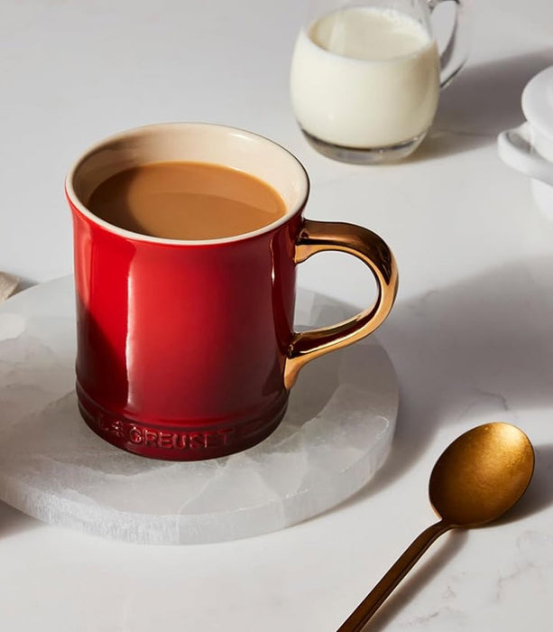 Le Creuset Coffee Mug with Gold Handle