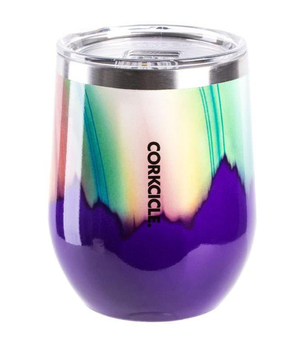 Corkcicle Stemless Wine Glass 12 oz Turquoise Sparkle Stainless