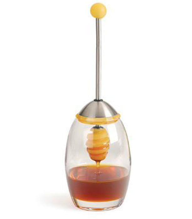 Glass Honey Pot with Silicone Honey Dipper